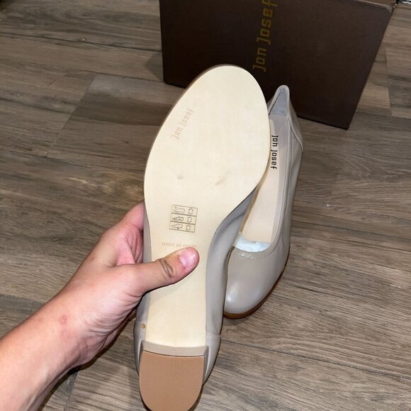 NWT AnTHROPOLOGIE Jon Josef Damas Dune Leather Leather Block Heel Pumps 10 - Picture 4 of 6